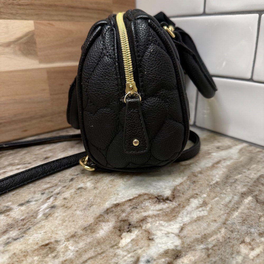 Betsey Johnson Be Mine Mini Crossbody Handbag Bla… - image 6